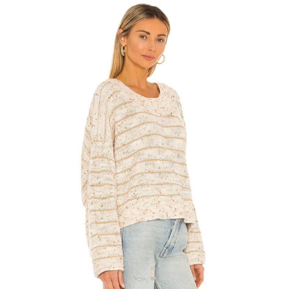 Free People Starlight Striped Pullover Sweater, Pearl Island Combo
